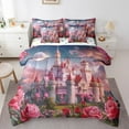 thumbnail image 1 of Erosebridal Pink Castle Bed in a Bag, Fairy Tale Bed Set, Romantic Rose Reversible Comforter Sets, Ultra Soft Bedroom Decoration, 7 Pieces, 1 of 6
