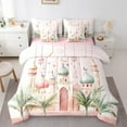 thumbnail image 1 of Erosebridal Pink Castle Bedding Sets Twin Size, Dreamy Fairy Tale Comforter Sets with Sheets, Princess Style Decor, Reversible, 1 of 5