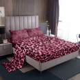 thumbnail image 1 of Erosebridal Pink Cheetah Print Bed Sheets Set King Size, Fashion Leopard Bedding King Size, Wildlife Animal Sheet Set King, Microfiber Bedroom Decoration, 4pcs, 1 of 5