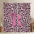 thumbnail image 1 of Erosebridal Leopard Print Kid Curtains Pack of 2 (42x84 Each), Pink Fashion Initial R Curtains Blackout, 1 of 6
