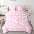 thumbnail image 1 of Erosebridal Pink Cherry Blossorms Bedding Sets King Size, Bowknot Comforter Sets with Sheets, Dreamy Bedroom Decor, Reversible 7 Pieces, 1 of 5