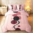 Erosebridal Pink Circles Pattern 7-Piece King Bedding,Abstract Wavy ...