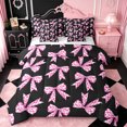 thumbnail image 1 of Erosebridal Pink Coquette Bow 7-Piece Bedding Comforter Set For Girls,Cartoon Plaid Print Bowknot King Bedding Sets For Kids,Reversible, 1 of 7