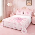 thumbnail image 1 of Erosebridal Pink Coquette Bow Tie Queen Sheet Sets For Girls,Cute Letter N Personalized Gifts Bed Set 4pcs, 1 of 6