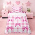 thumbnail image 1 of Erosebridal Pink Coquette Bowtie Kids Twin Sheet Sets,Kawaii Bowknot Bedding For Girls 3 Pieces, 1 of 6