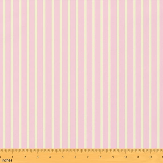 Erosebridal Pink Cream Stripe Fabric by the Yard 10 Yards, Vertical Line Pattern Home Decor Fabric by the Yard