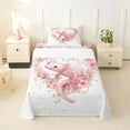 thumbnail image 1 of Erosebridal Pink Cute Axolotl Twin Sheet Sets,Rustic Flowers Blossom Bedding For Girl Kids 3 Pieces, 1 of 6