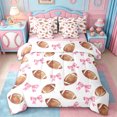 thumbnail image 1 of Erosebridal Pink Cute Bowknot 7-Piece Twin Bedding Sets,American Ball Rugby Sport Bedding Comforter Set For Kids Girls,Reversible, 1 of 7
