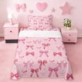 thumbnail image 1 of Erosebridal Pink Cute Coquette Bowknot Twin Sheet Sets,Girly Bowtie Princess Bedding For Bows Lover 3 Pieces, 1 of 6