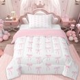 thumbnail image 1 of Erosebridal Pink Dreamy Princess Style Twin Comforter Sets,Cute Bow Tie Bedding Set For Bowknot Lovers, Reversible 2pcs, 1 of 7