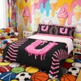 thumbnail image 1 of Erosebridal Pink Drip Letter U Full Size Sheets, Cute Baseball Sport Bed Sheets for Girls and Boys, 4-Piece, 1 Flat Sheet, 1 Fitted Sheet and 2 Pillowcases, 1 of 6