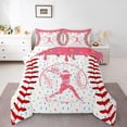 thumbnail image 1 of Erosebridal Pink Dripping Baseball Stitch & Batter Silhouette Graphic Full Size Comforter Sets 3 Pieces, Baseball Graphic Bedding Sets for Girls Kids,Lightweight Room Decor, 1 of 4