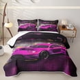 thumbnail image 1 of Erosebridal Pink Fast Car Bed Spread Queen for Boys,Car Theme Queen Coverlet Set for Teens, 1 of 7