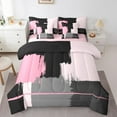 thumbnail image 1 of Erosebridal Pink Graffiti Lines Bed in a Bag King Size,Geometric Geometry Bed Set,Modern Abstract Art Bedding King Size,Ultra Soft Room Decor Reversible,7 Pieces, 1 of 7