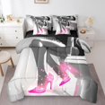 thumbnail image 1 of Erosebridal Pink High Heels Bedding Sets Twin Size,Bling Glitter Comforter Sets with Sheets,Dreamy Princess Bed in a Bag Twin size,Breathable Fashion Room Decorative,Reversible,7-Piece, 1 of 6
