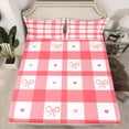 thumbnail image 1 of Erosebridal Pink Kawaii Bow Fitted Sheet Set Twin, Pink Bedding Twin Size, Princess Bowknot Decor, 2-Piece（No Top Sheet）, 1 of 6