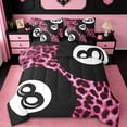 thumbnail image 1 of Erosebridal Pink Leopard Cheetah Print 7-Piece Twin Bedding Sets,Billiard Sport Ball Games Bedding Comforter Set For Girls Teens,Reversible, 1 of 7