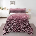 thumbnail image 1 of Erosebridal Pink Leopard Print Glitter Print Queen Comforter Set 3pcs For Girls,Abstract Cheetah Print Bedding Comforter Set For Teens,Grey Reversible, 1 of 6
