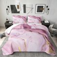 thumbnail image 1 of Erosebridal Pink Marble Twin Quilt Set for Girls, Aesthetic Abstract Art Twin Coverlet Set, 2-Piece 1 Bedspread and 1 Pillowcase, 1 of 7