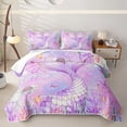 thumbnail image 1 of Erosebridal Pink Mermaid Tail Twin Quilt Set for Girl, Marine Animal Twin Coverlet Set, 2pcs, 1 of 7