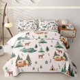 thumbnail image 1 of Erosebridal Pink Moose RV Car Camping Quilt Full, Lake Tent Outdoor Full Bedspread Sets for Men and Women, 3 Pieces, 1 of 7