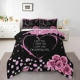 thumbnail image 1 of Erosebridal Pink Rose Comforter Sets Queen Size , Romantic Valentines Comforters & Duvets, Chic Diamonds Decor, 1 of 6