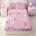 thumbnail image 1 of Erosebridal Pink Shell Bow Zipper Queen Comforter Set with Fitted Sheet and 2 Pillowcases,Starfish Ocean Zipper Bedding Set For Girls,Pink Reversible,4 Pieces, 1 of 7