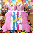 thumbnail image 1 of Erosebridal Pink Stripe Baseball Bedding Comforter Set, Cute Sport King Bedding Sets for Girls, Polka Dots Reversible 7-Piece, 1 of 6