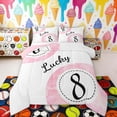 thumbnail image 1 of Erosebridal Pink Watercolor Lucky 8 Ball Full Size Comforter Sets, Cute Sport Bedding Sets for Girls and Boys, Pink Reversible 3pcs, 1 Comforter and 2 Pillowcases, 1 of 6