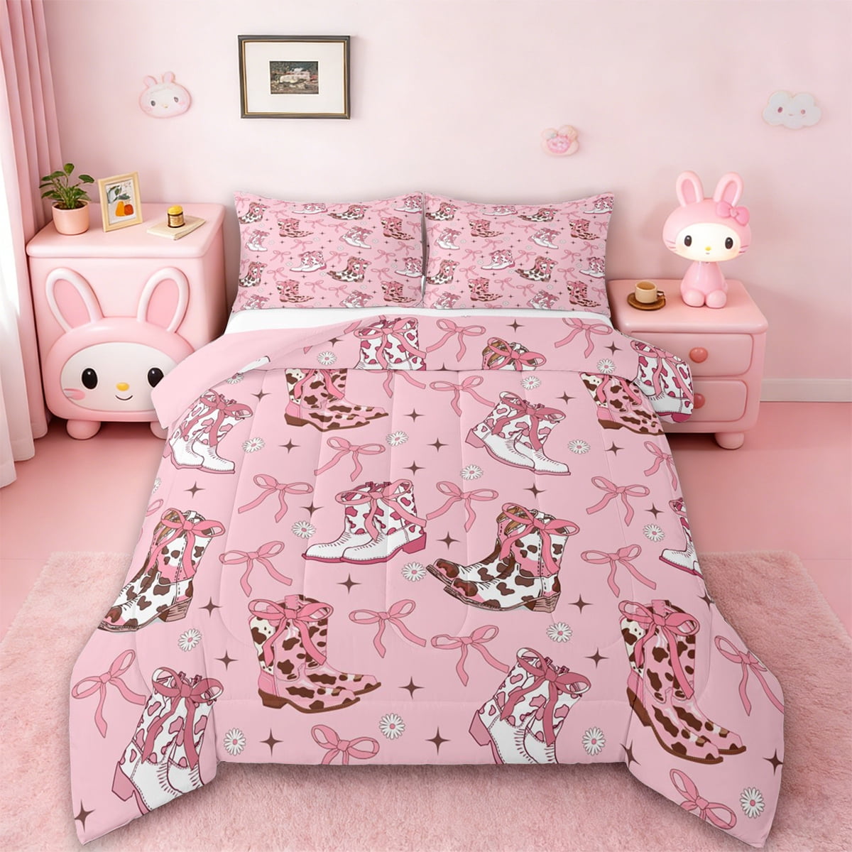 Wild West Boots 3-Piece Quited Bedding Set NCU0NNT882