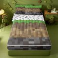 thumbnail image 1 of Erosebridal Pixel Geometric Plaid Zipper Twin Comforter Sets with Fitted Sheet and 2 Pillowcases,Classic Checkered Print Zipper Bedding Set For Boys,Gamepad Reversible,4pcs, 1 of 7