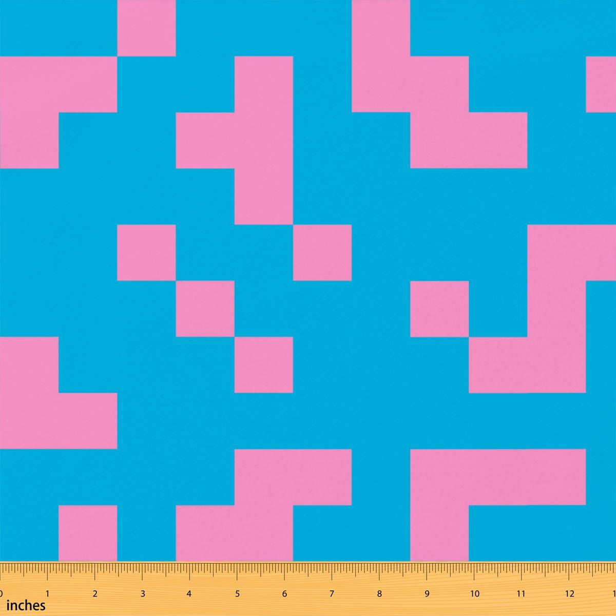Erosebridal Pixel Pink Block Fabric by the Yard 5 Yards, Blue Pattern ...
