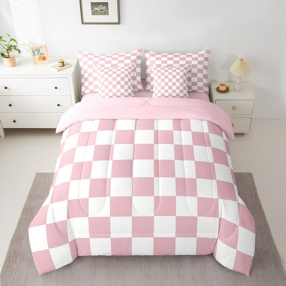 Erosebridal Plaid Buffalo Bedding Queen Size, Checkered Bed in a Bag Queen size, Rectangle Room Decor, Reversible 7-Piece