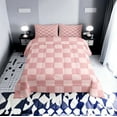 thumbnail image 1 of Erosebridal Plaid Buffalo Comforter Sets Queen Size, Pink Checkered Comforters & Duvets, Rectangle Room Decor, Breathable 3-Piece, 1 of 8