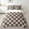 thumbnail image 1 of Erosebridal Plaid Checkered Bedding Sets Twin Size, Farmhouse Gingham Comforter Sets with Sheets, Vintage Room decor, Reversible 7pcs, 1 of 5