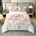 thumbnail image 1 of Erosebridal Plant Floral Rose 100% Cotton Comforter Cover Full,Chic Gold Leaf Bedding Full Size,Modern Aesthetic Art 100% Cotton Duvet,Microfiber Bedroom Decor Reversible,3-Piece（No Comforter）, 1 of 9