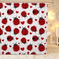 thumbnail image 1 of Erosebridal Playful Bug Ladybug Shower Curtain 72Wx72L,Cute Heart Bathroom Curtain,White Black, 1 of 5