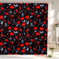 thumbnail image 1 of Erosebridal Playful Ladybug Shower Curtain 72Wx78L,Dreamy Daisy Flowers Bath Curtain,Black Green, 1 of 5