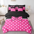 thumbnail image 1 of Erosebridal Polka Dot Bed in a Bag Twin size, Kawaii Bowknot Bed Set, Princess Style Decor, Reversible 7pcs, 1 of 5