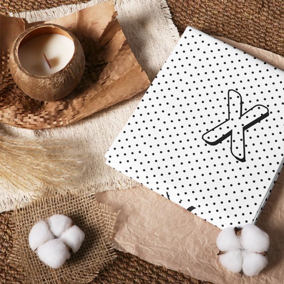 Erosebridal Polka Dot Letter X 100% Cotton Fabric by the Yard 1 Yard, Monogram Initial Home Decor Fabric by the Yard
