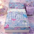 thumbnail image 1 of Erosebridal Pretty Butterfly Pattern Zipper Twin Comforter Sets with Fitted Sheet and 2 Pillowcases,Wild Flower Print Zipper Bedding Set,Blue Pink,Reversible, 1 of 6