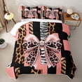 thumbnail image 1 of Erosebridal Princess Bow-tie Boys Girls Bed Spread Queen, Pink Cheetah Print Queen Coverlet Set, 3 Pieces, 1 of 7