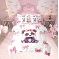 thumbnail image 1 of Erosebridal Princess Bowknot Bedding Sets King with Comforter, Kawaii Panda Duvet Insert, Cute Animal Decor, Reversible 7pcs, 1 of 5