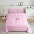 thumbnail image 1 of Erosebridal Princess Bowknot Bedding Twin Comforter Set, Initial Letter J Down Comforter, Princess Style Decor, Reversible, 1 of 8