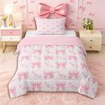 thumbnail image 1 of Erosebridal Princess Bowknot Twin Comforter Sets 3-Piece for Kids Girls,Polka Dots Love Heart Bedding Set for Teens,Pink Reversible,Microfiber Bedroom Decor, 1 of 6