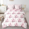 thumbnail image 1 of Erosebridal Princess Castle Bed in a Bag Queen Size,Cute Cherry Heart Bed Set,Pink Bowknot Bedding Queen Size,Super Cozy Room Decoration Reversible,7pcs, 1 of 6