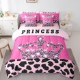 thumbnail image 1 of Erosebridal Princess Crown Bedding Sets Twin Size, Girly Pink Comforter Sets with Sheets, Leopard Print Decor, 1 of 5