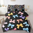 thumbnail image 1 of Erosebridal Princess Ribbon Bedding Sets King Size, Cartoon Bowknot Comforter Sets with Sheets, Black Reversible Bedding King Size, Super Cozy Bedroom Decor, 7 Pieces, 1 of 6
