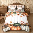 thumbnail image 1 of Erosebridal Pumpkin Harvest 7-Piece Twin Bedding,Fall Pumpkins Bedding Comforter Set,Cream,Reversible, 1 of 6