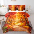 thumbnail image 1 of Erosebridal Pumpkin Harvest 7-Piece Twin Bedding,Happy Fall Bedding Comforter Set,Red Orange,Reversible, 1 of 6